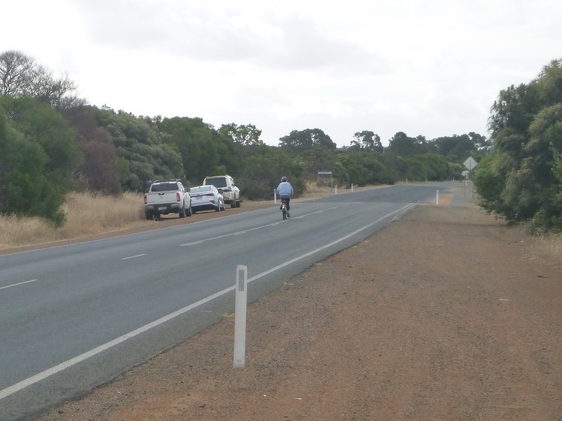 Cyclist on a rural highway